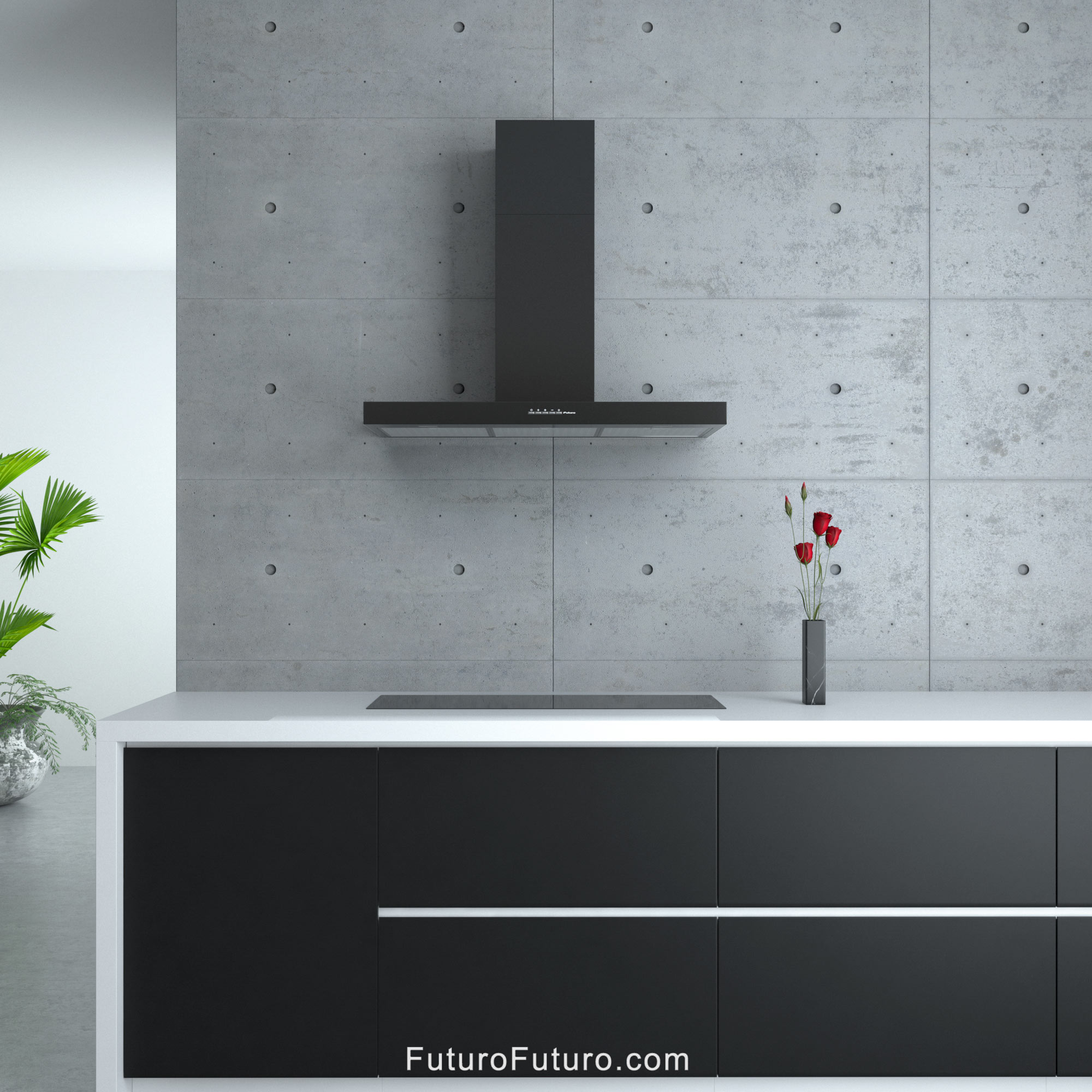 36″ Positano Black Wall Range Hood WL36POSITANOBLK