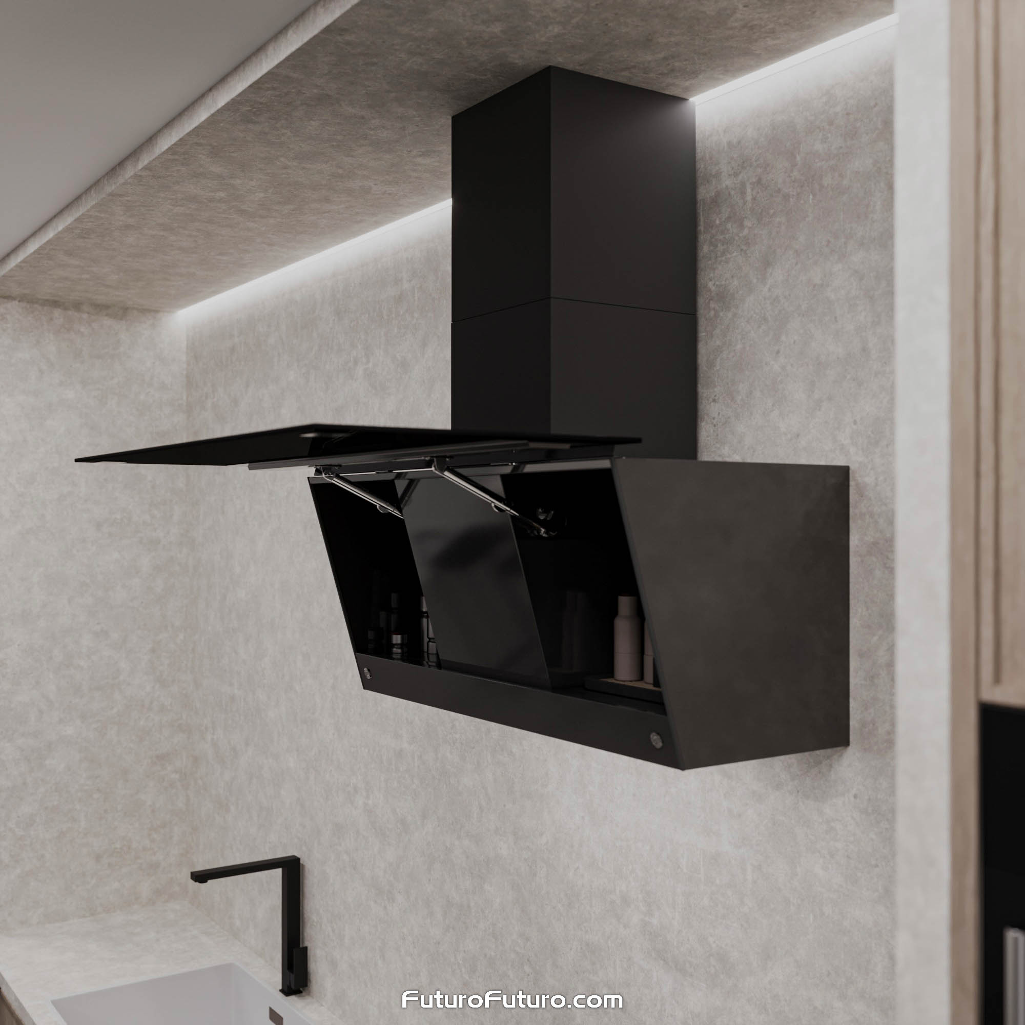 36″ Raven Black Wall Range Hood WL36RAVENBLK