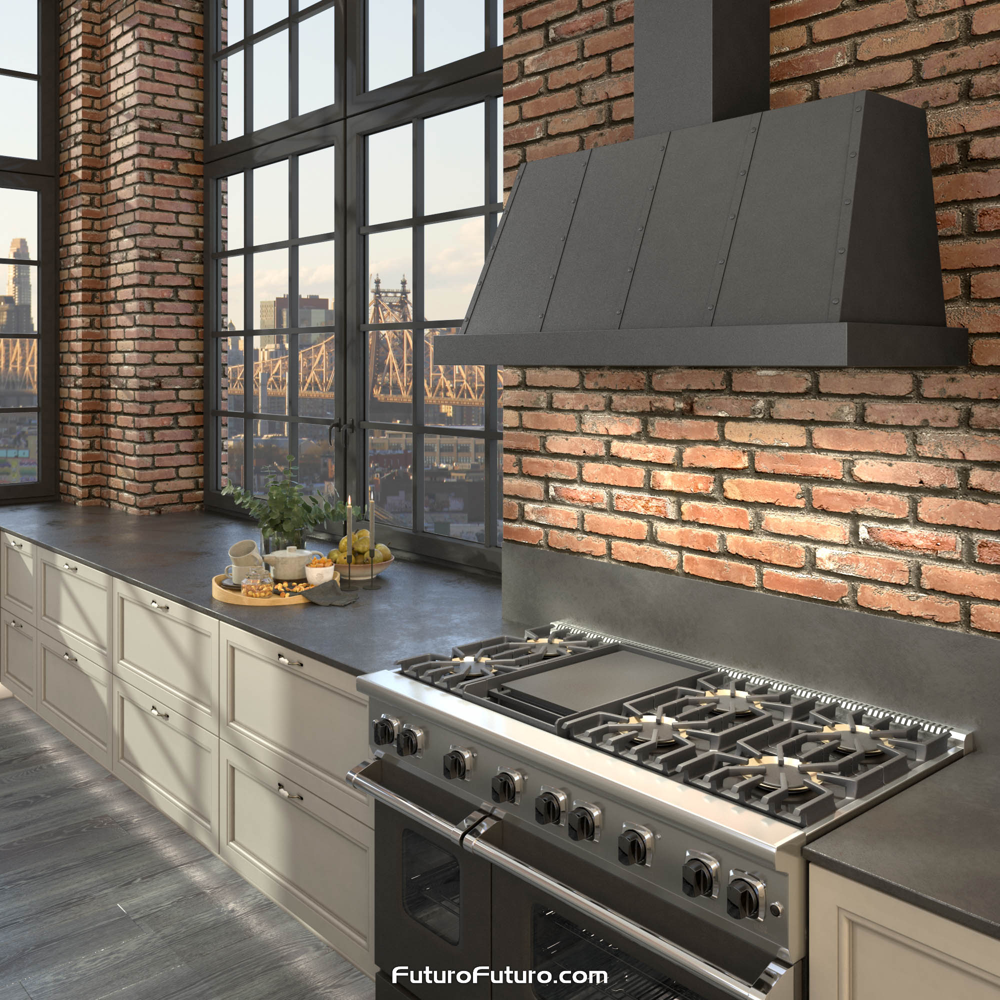 48″ Fano Black Wall Range Hood WL48FANOGM