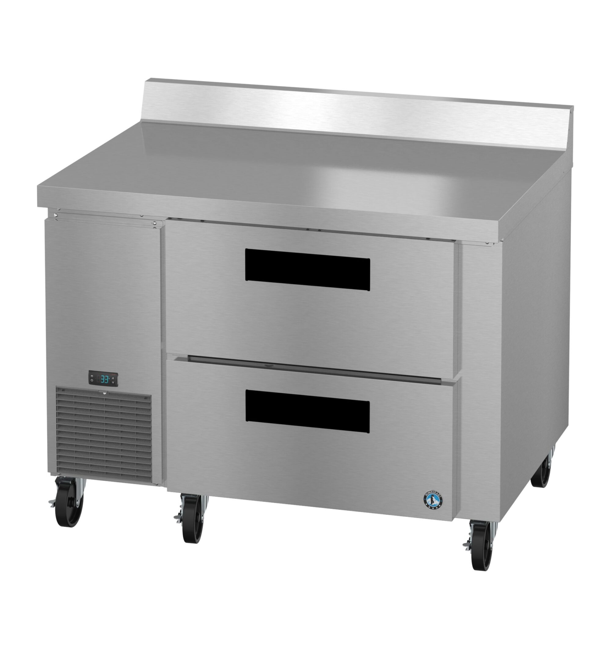 WLR46B-D2, Side Mount Refrigerator, Single Section Worktop, Stainless Drawers WLR46BD2