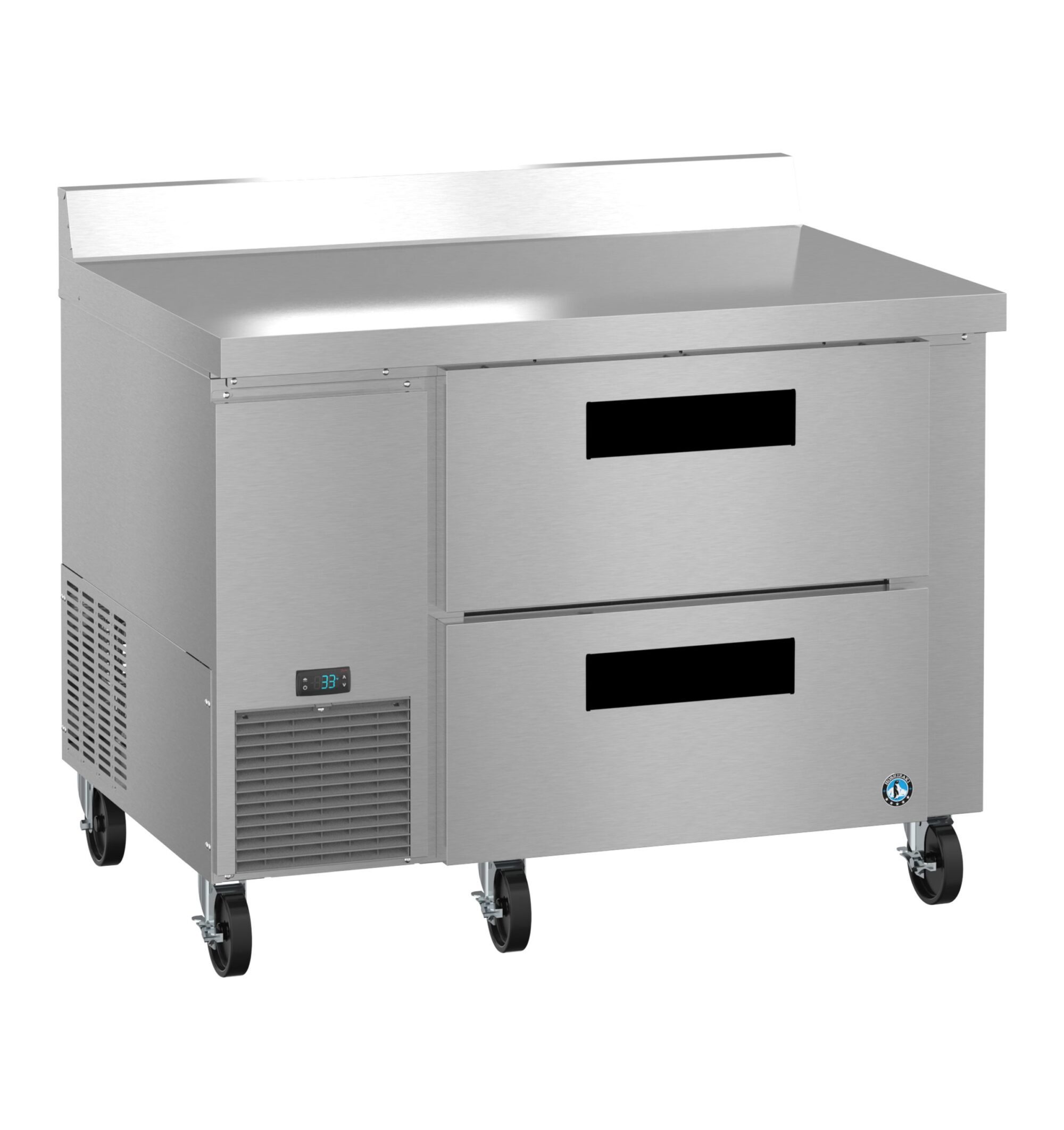 WLR46B-D2, Side Mount Refrigerator, Single Section Worktop, Stainless Drawers WLR46BD2