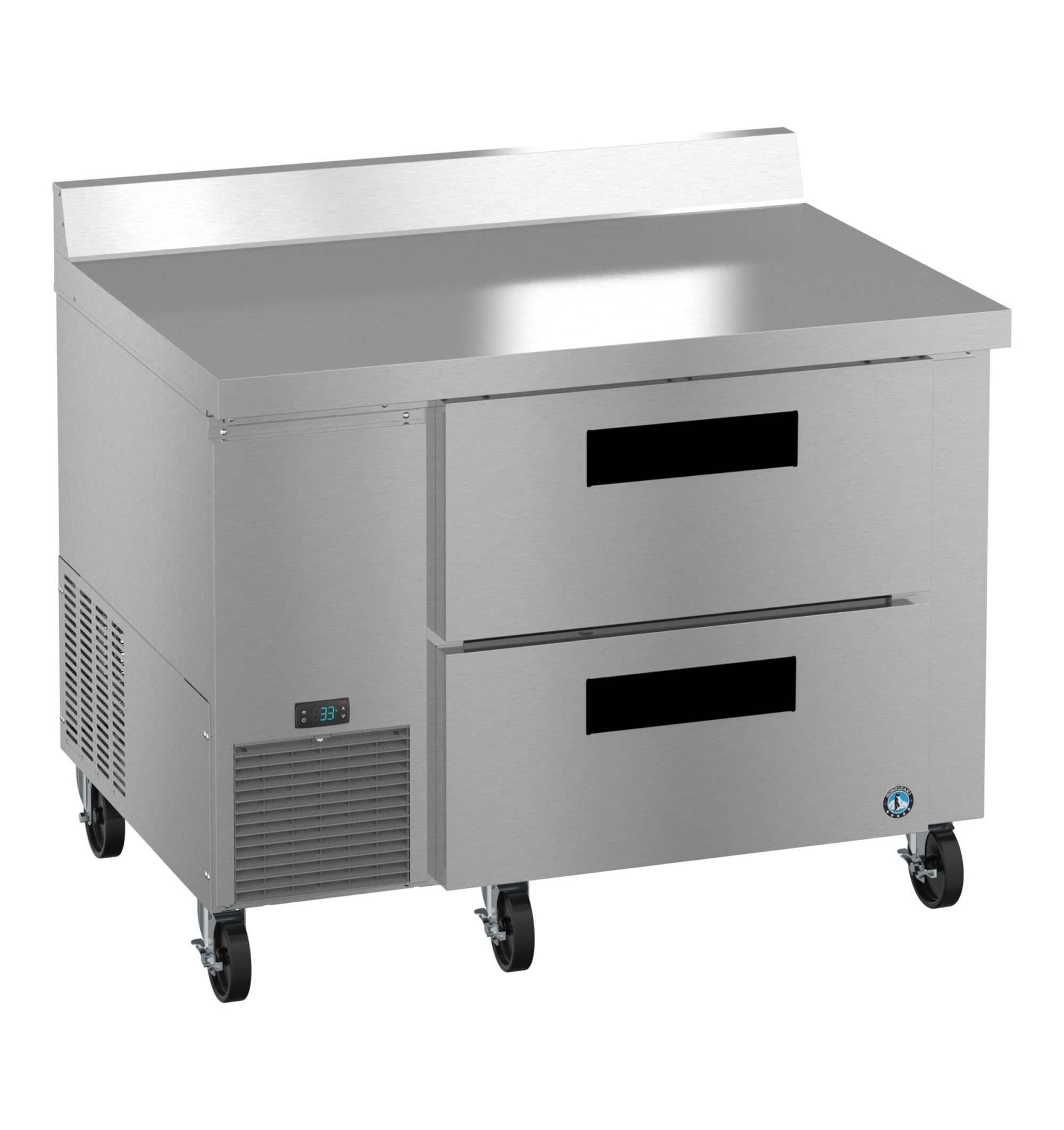WLR46B-D2, Side Mount Refrigerator, Single Section Worktop, Stainless Drawers WLR46BD2