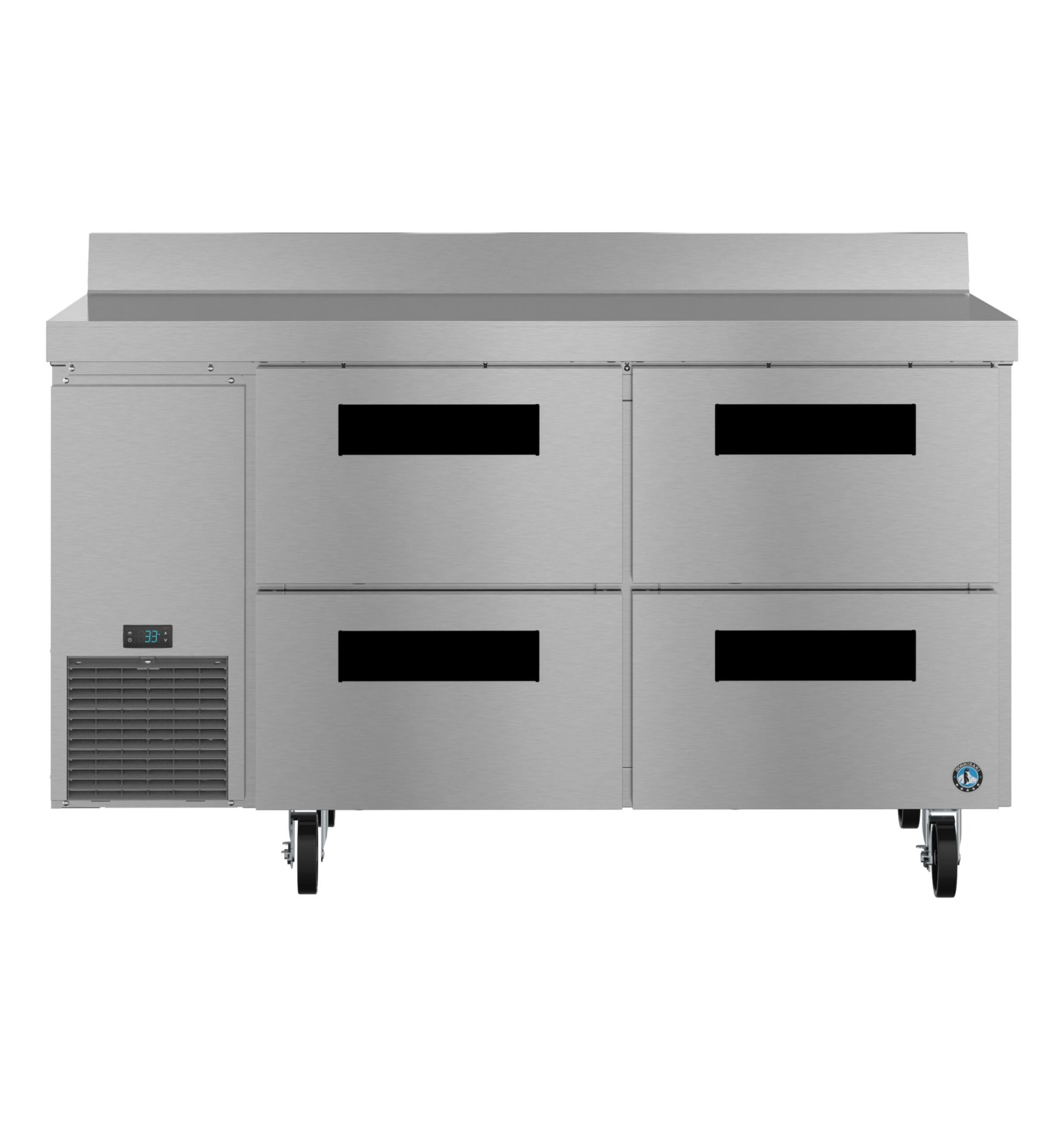 WLR60B-D4, Side Mount Refrigerator, Two Section Worktop, Stainless Drawers WLR60BD4
