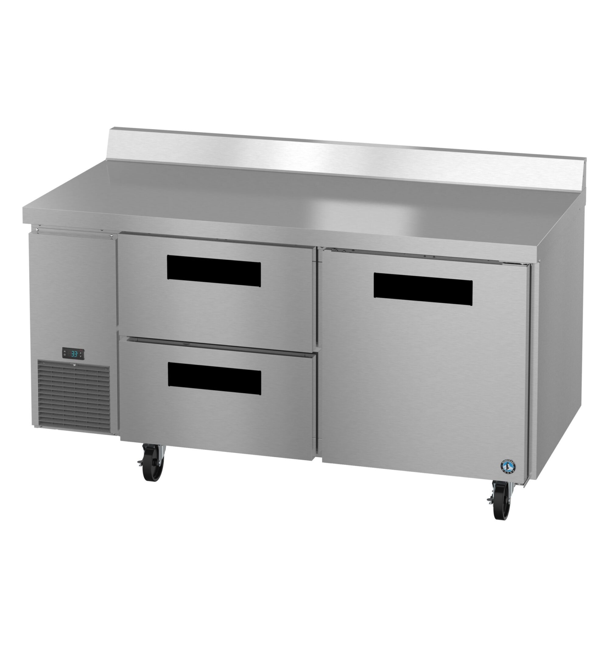 WLR67B-D2, Side Mount Refrigerator, Two Section Worktop, Drawer/Door Combo WLR67BD2
