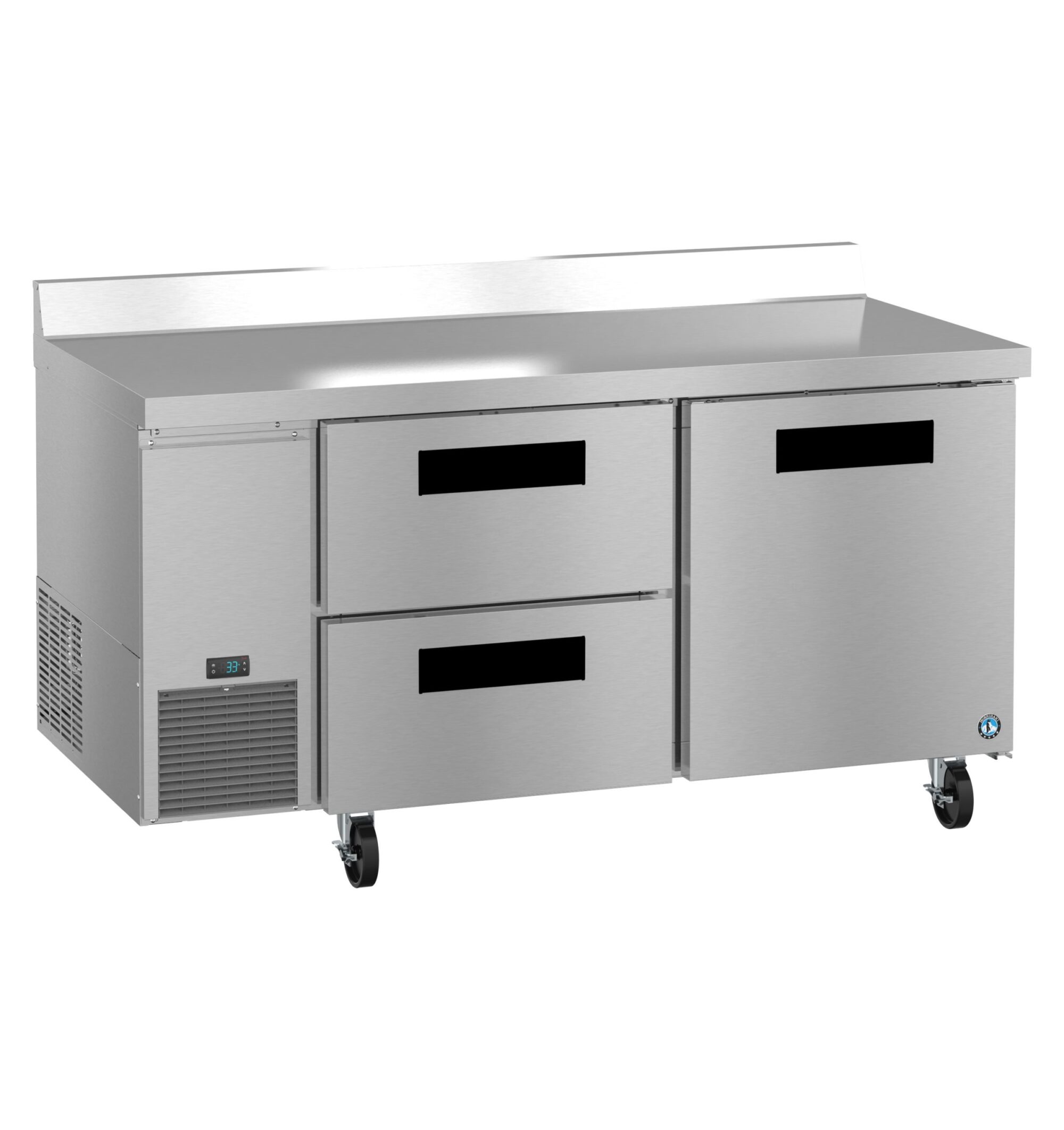 WLR67B-D2, Side Mount Refrigerator, Two Section Worktop, Drawer/Door Combo WLR67BD2