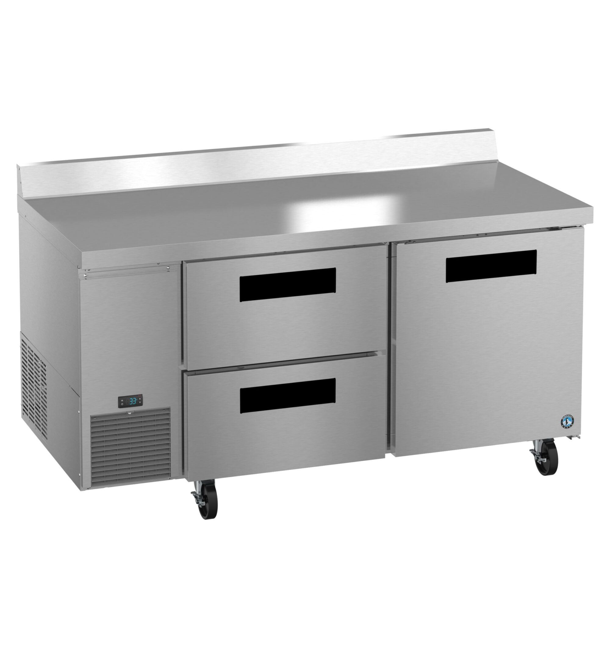WLR67B-D2, Side Mount Refrigerator, Two Section Worktop, Drawer/Door Combo WLR67BD2