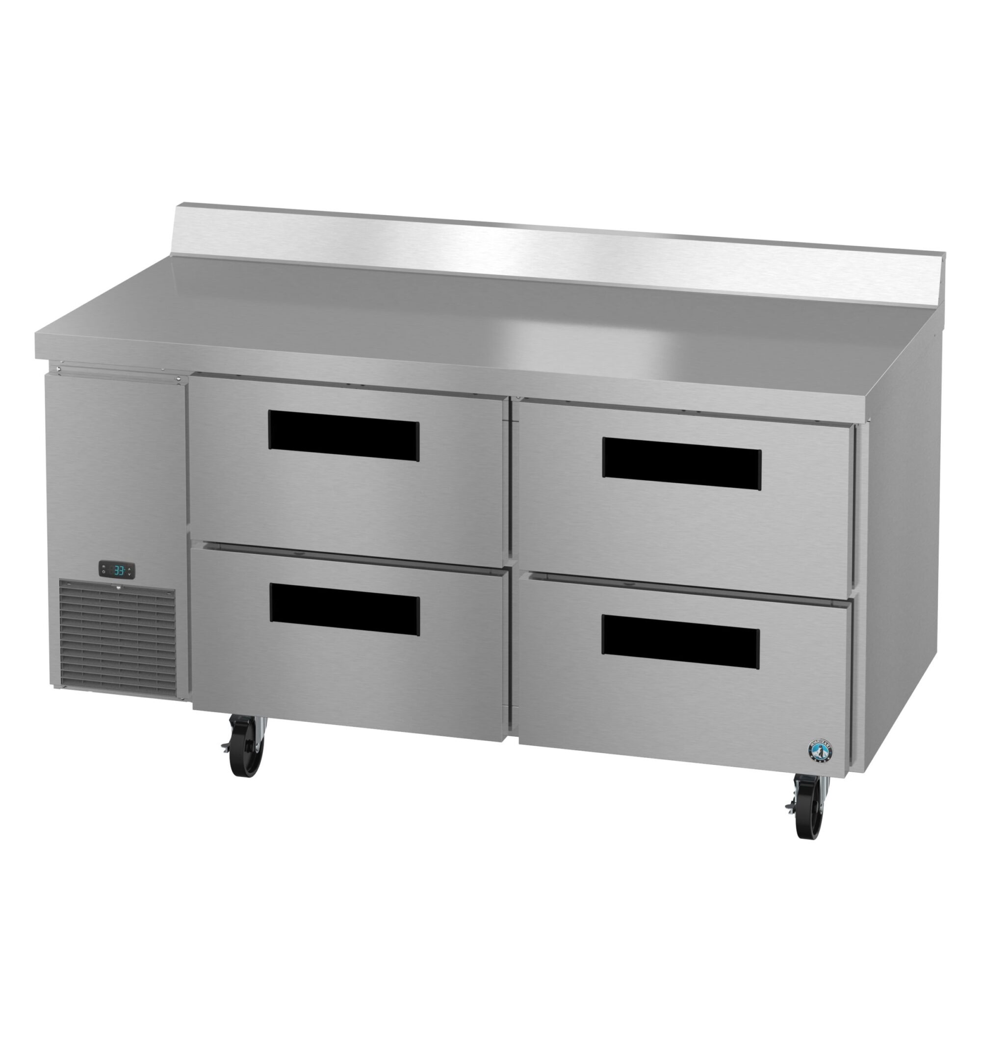 WLR67B-D4, Side Mount Refrigerator, Two Section Worktop, Stainless Drawers WLR67BD4