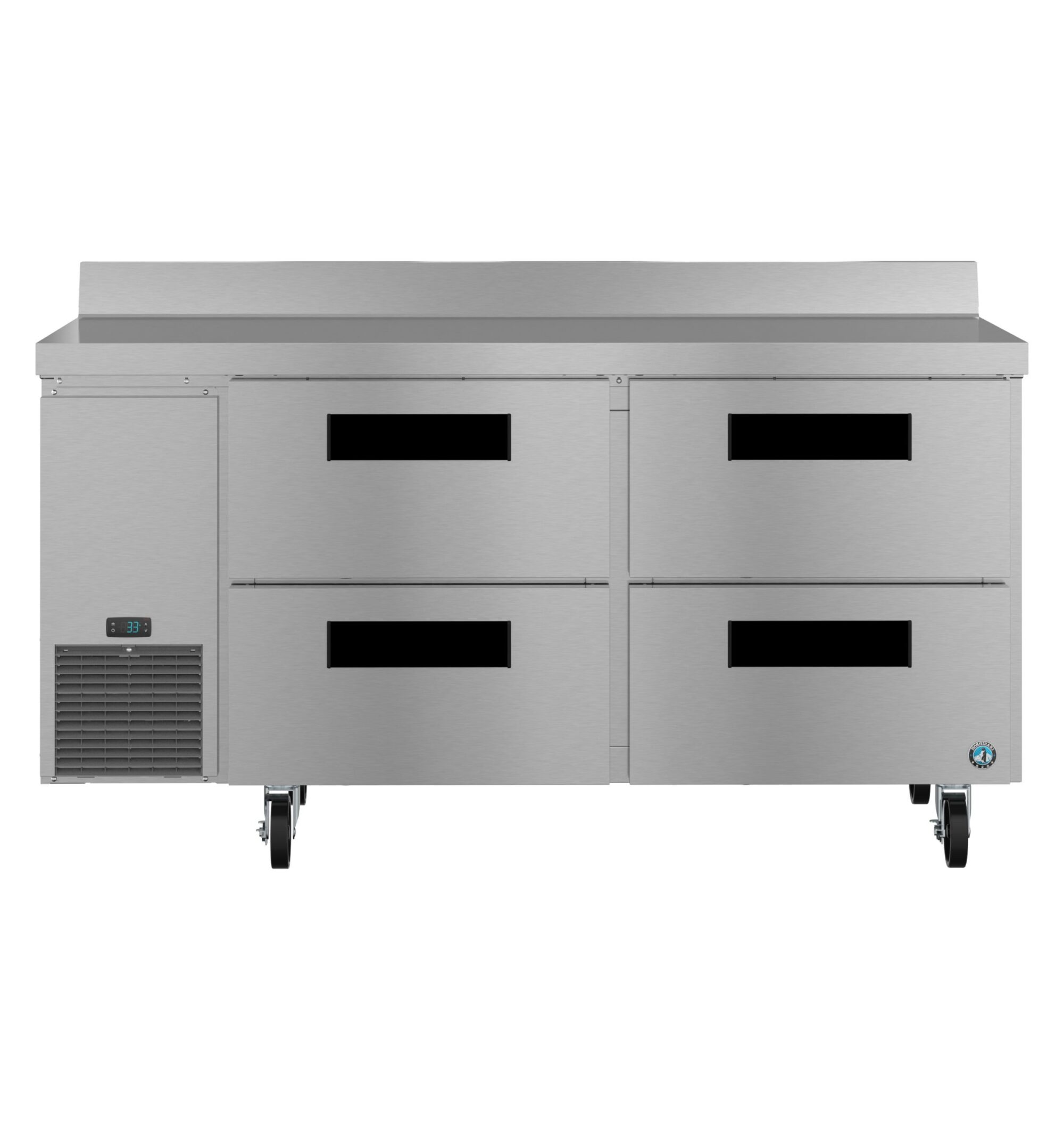 WLR67B-D4, Side Mount Refrigerator, Two Section Worktop, Stainless Drawers WLR67BD4