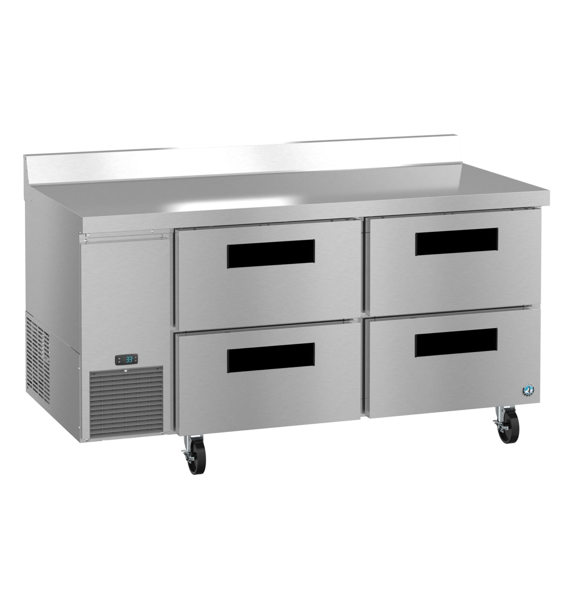 WLR67B-D4, Side Mount Refrigerator, Two Section Worktop, Stainless Drawers WLR67BD4
