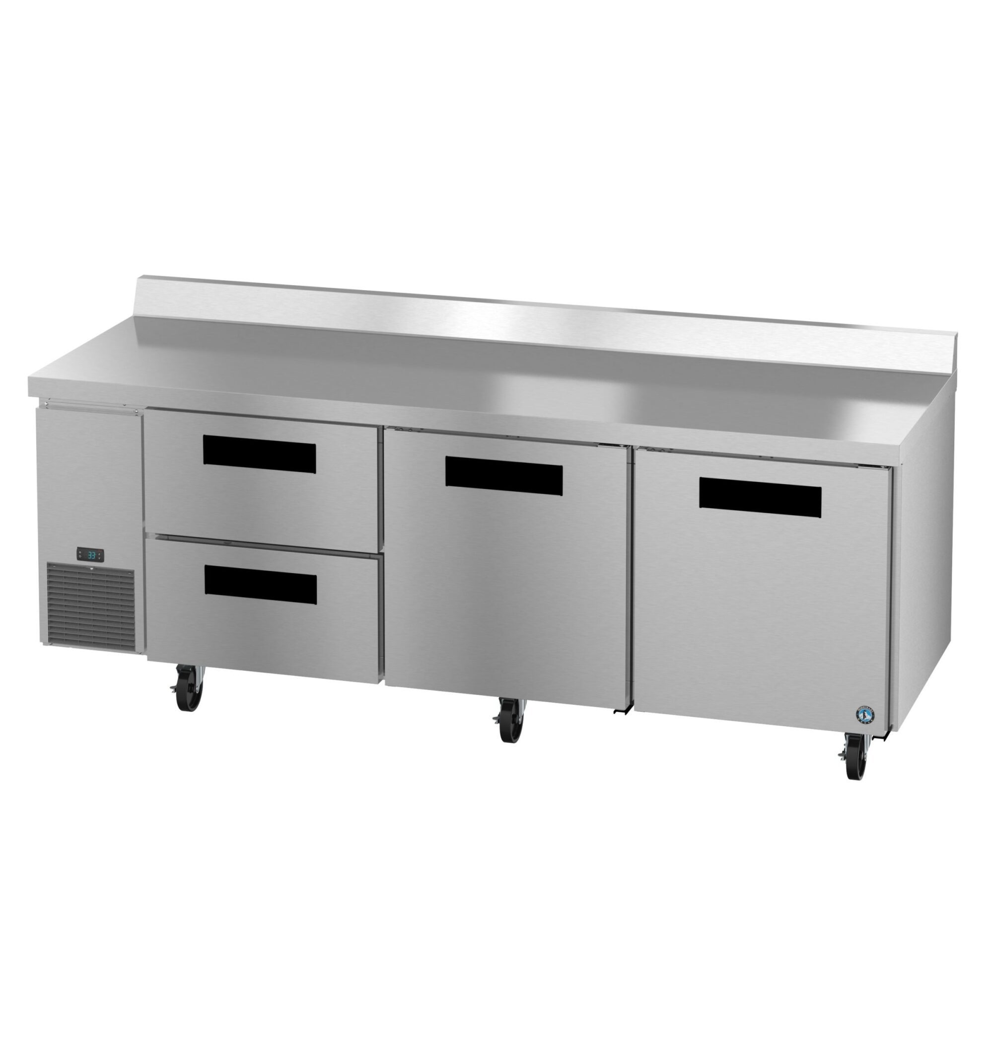 WLR93B-D2, Side Mount Refrigerator, Three Section Worktop, Drawer/Door Combo WLR93BD2