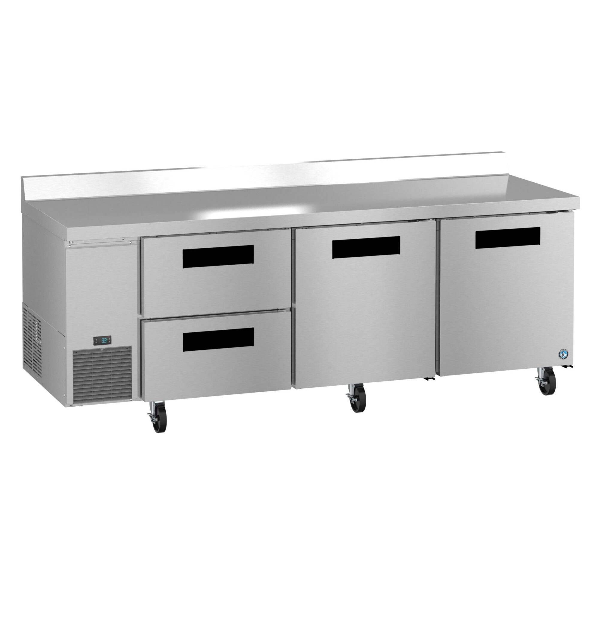 WLR93B-D2, Side Mount Refrigerator, Three Section Worktop, Drawer/Door Combo WLR93BD2