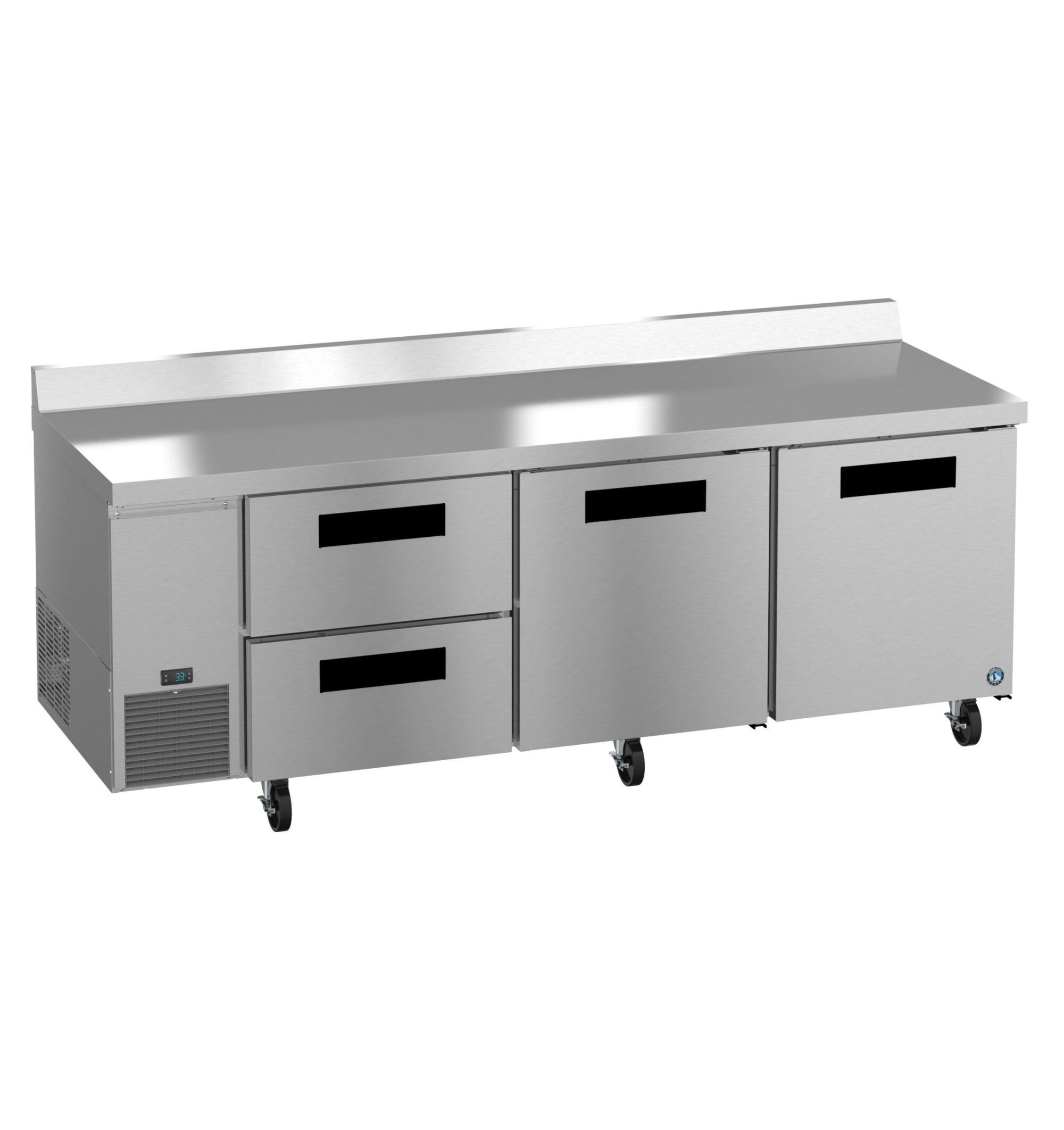 WLR93B-D2, Side Mount Refrigerator, Three Section Worktop, Drawer/Door Combo WLR93BD2