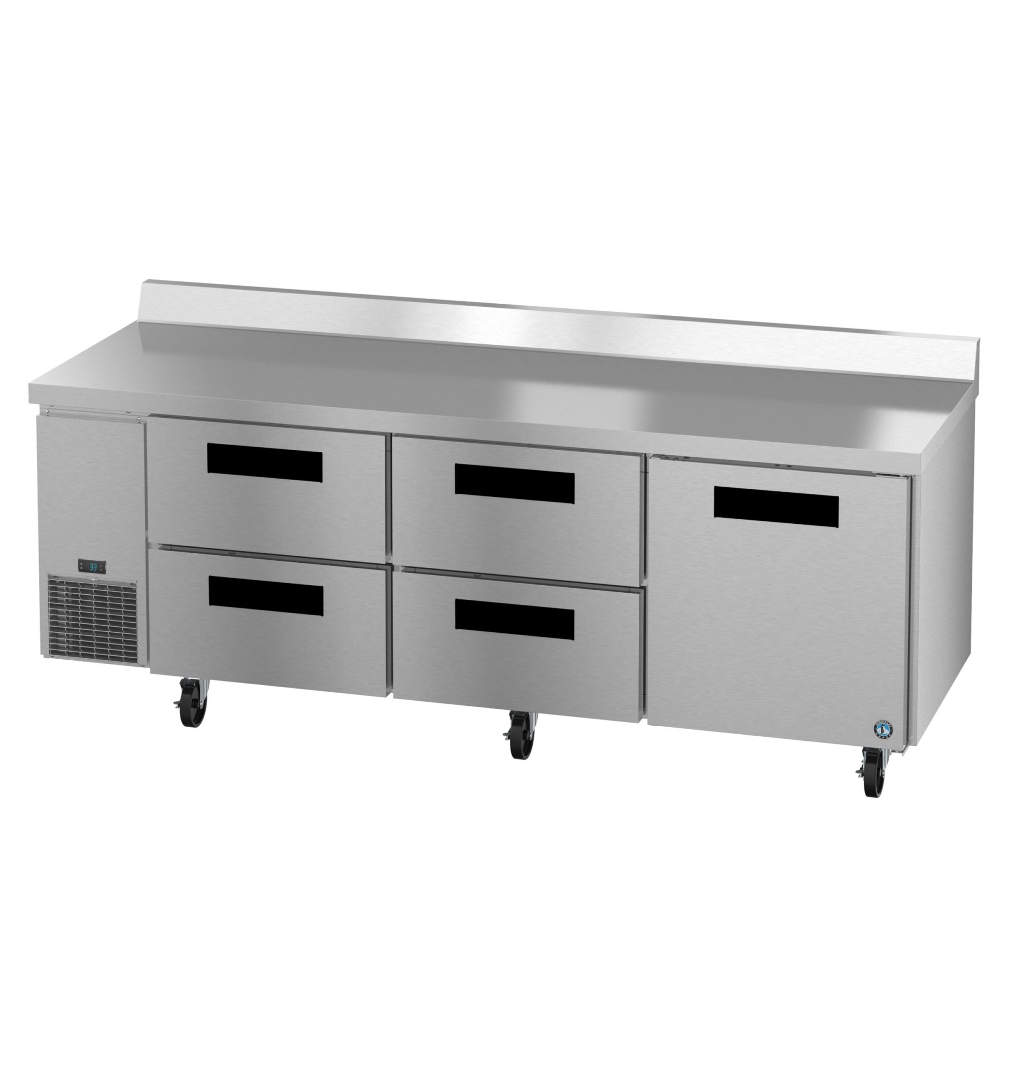 WLR93B-D4, Side Mount Refrigerator, Three Section Worktop, Drawer/Door Combo WLR93BD4