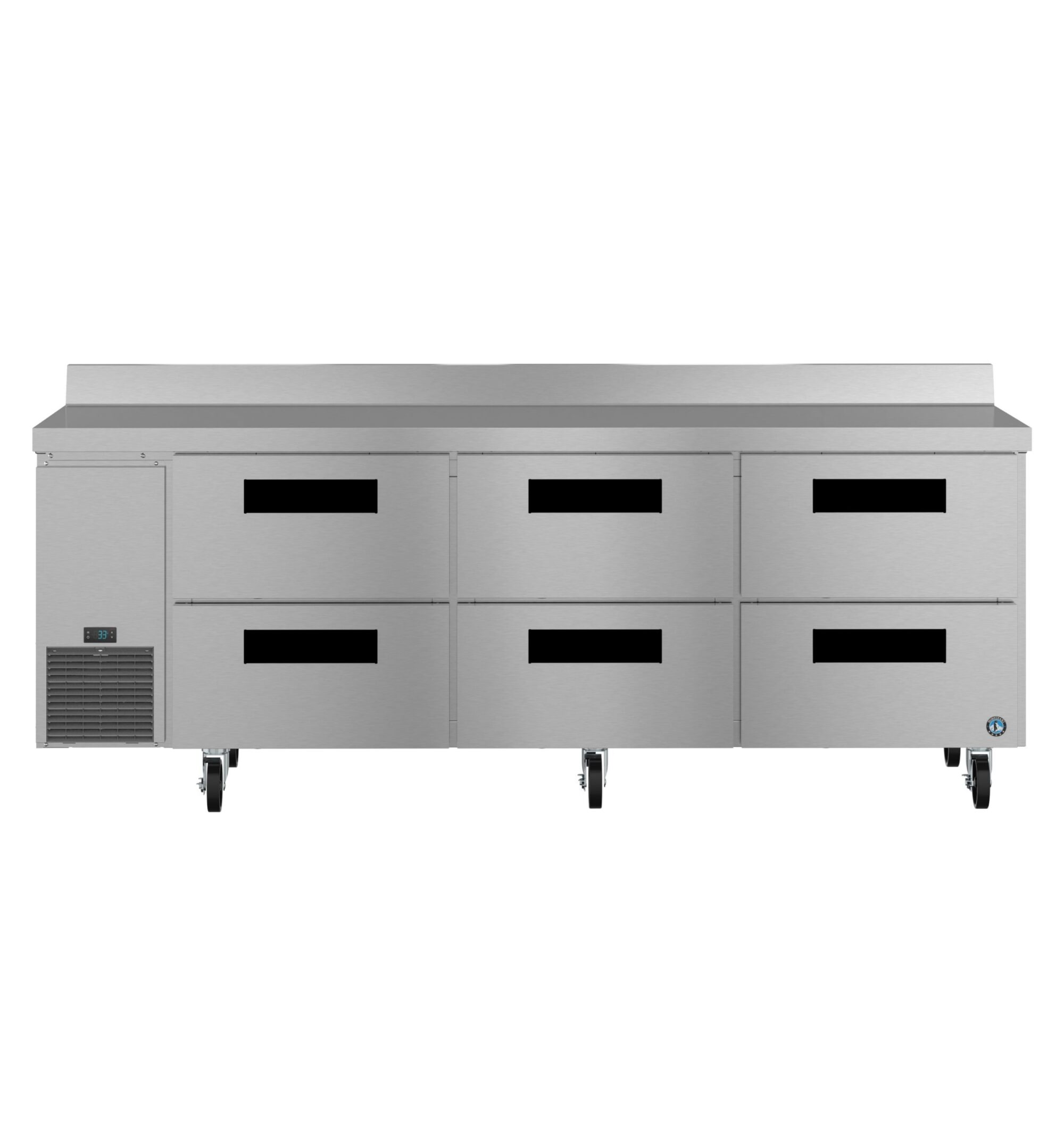 WLR93B-D6, Side Mount Refrigerator, Three Section Worktop, Stainless Drawers WLR93BD6