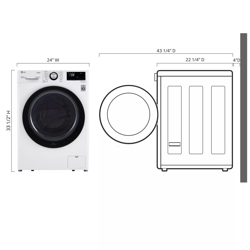 2.4 cu.ft. Smart wi-fi Enabled Compact Front Load Washer with Built-In Intelligence view 12