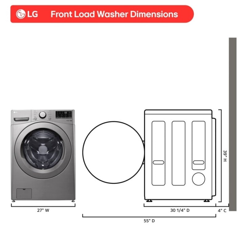 4.5 Cu. Ft. Ultra Large Capacity Front Load Washer WM3400CV, product image 9 of 24