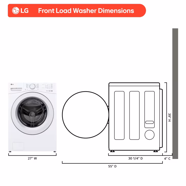 4.5 Cu. Ft. Ultra Large Capacity Smart Front Load Washer WM3420CW