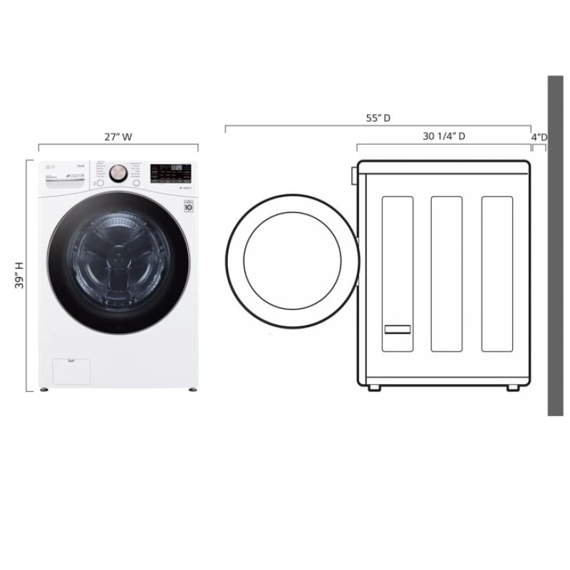 4.5 cu. ft. Ultra Large Capacity Smart wi-fi Enabled Front Load Washer with TurboWash™ 360° and Built-In Intelligence view 11