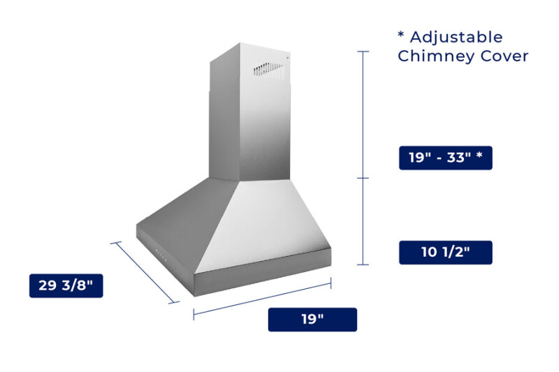 30" Wall Mount Range Hood - Convertible Matte Black WM530BLK30P