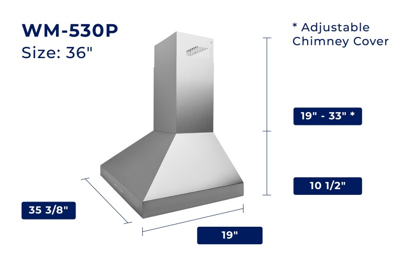 36" Wall Mount Range Hood - Convertible WM530SS36P