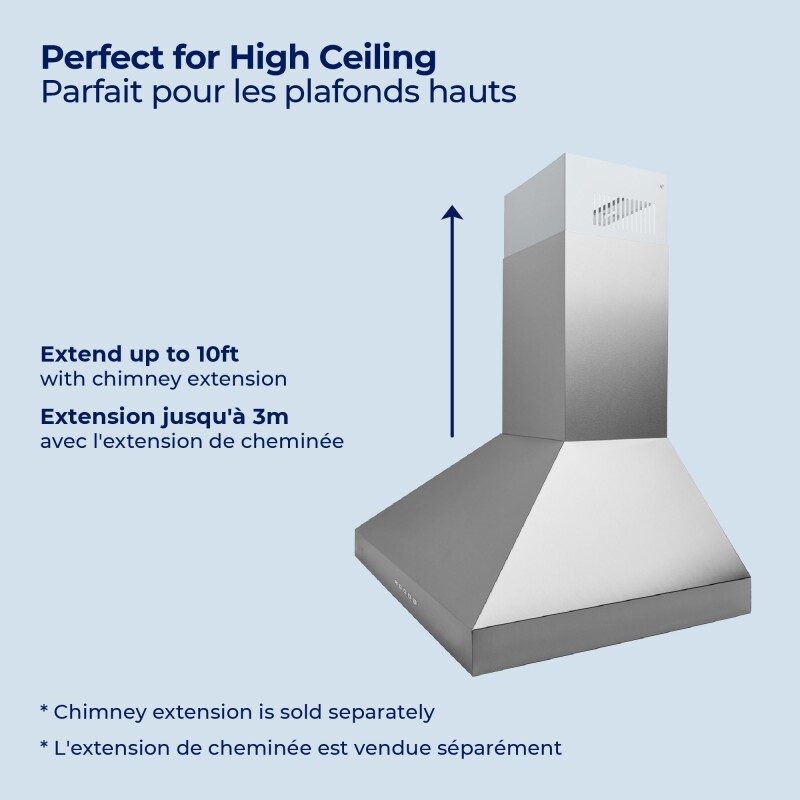 30" Wall Mount Range Hood - Convertible Matte White WM530WHT30P