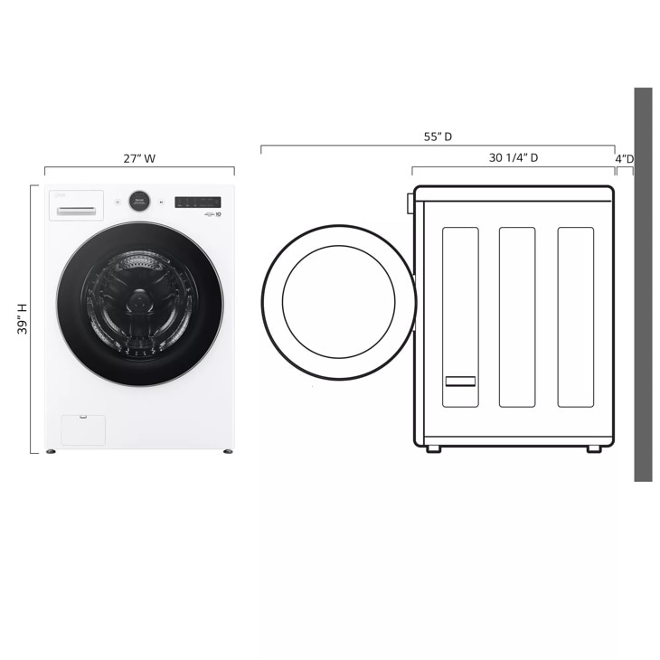 4.5 Cu. Ft. Capacity Smart Front Load Energy Star Washer With Turbowash® 360° And Ai Dd® Built-in Intelligence WM5500HWA