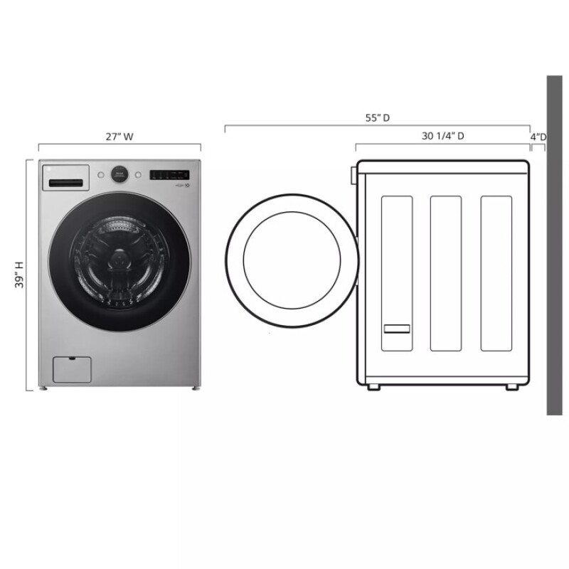 4.5 cu.ft. Smart Front Load Washer with TurboWash® 360°, Built-In Intelligence and ezDispense® view 4