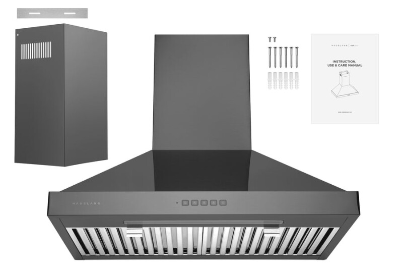 30" Black Stainless Steel Wall Mount Range Hood - Convertible - Suitable for High Ceiling WM590BSS30