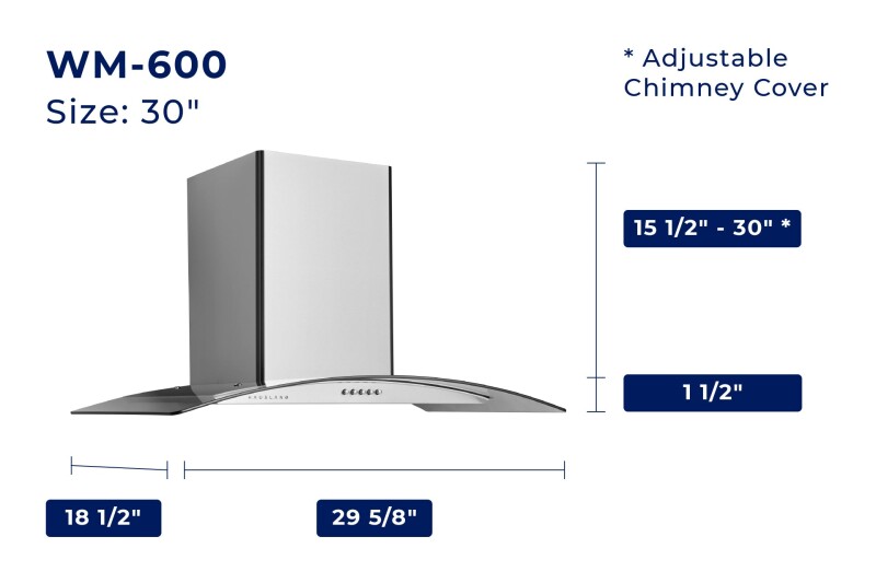 30" Hauslane Wall Mount Range Hood WM600SS30