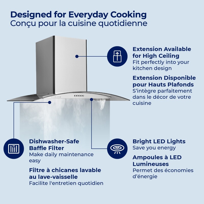 30" Hauslane Wall Mount Range Hood WM600SS30
