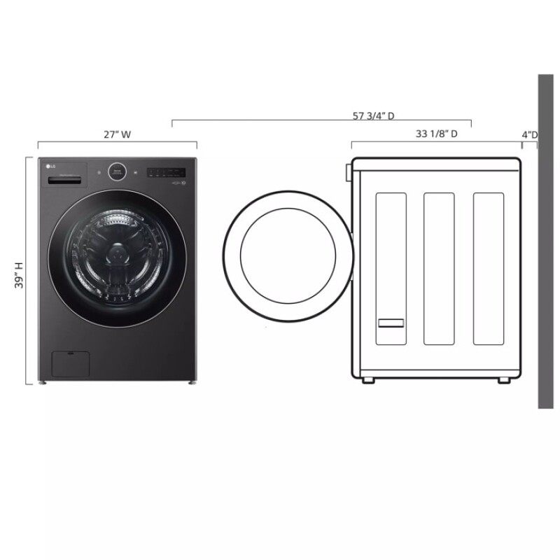Ventless Washer/Dryer Combo LG WashCombo™ All-in-One 5.0 cu. ft. Mega Capacity with Inverter HeatPump™ Technology and Direct Drive Motor view 22