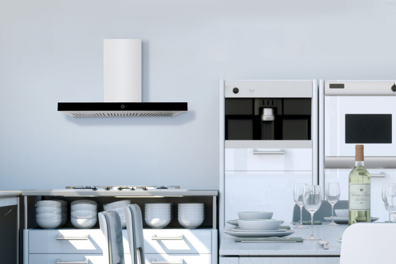 30" Wall Mount Range Hood - Convertible - Black Glass Panel WM739SS30