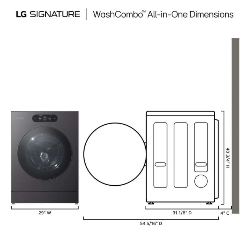 Ventless Washer/dryer Combo Washcombo™ All-in-one 5.8 Cu. Ft. Mega Capacity With Dual Inverter Heat Pump Technology, Built-in Intelligence, Ezdispense® And Touch Lcd Control WM9998HBA