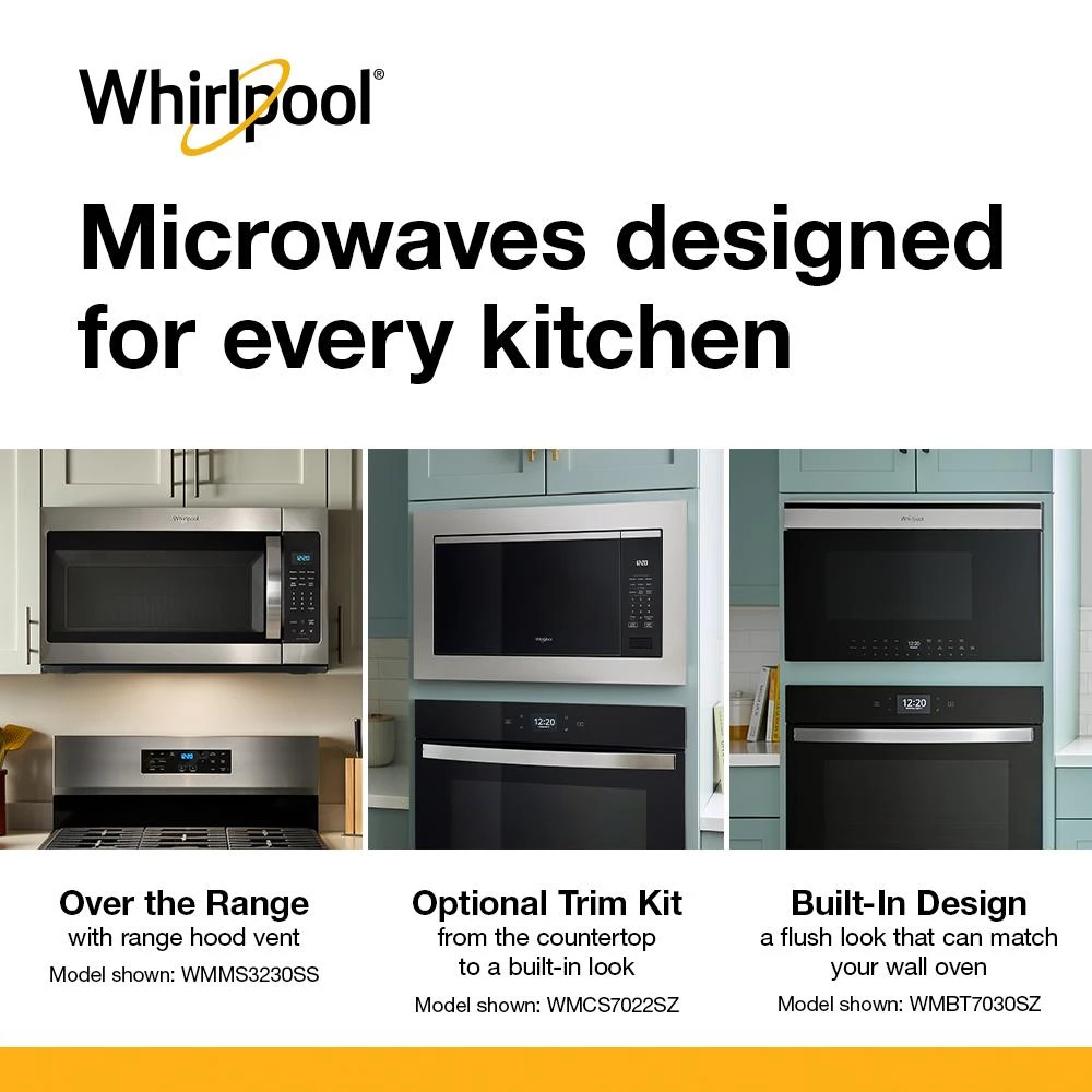 30-inch Built-In Smart Multifunctional Microwave Oven with Air Fry - 1,000 watts WMBT7030SV