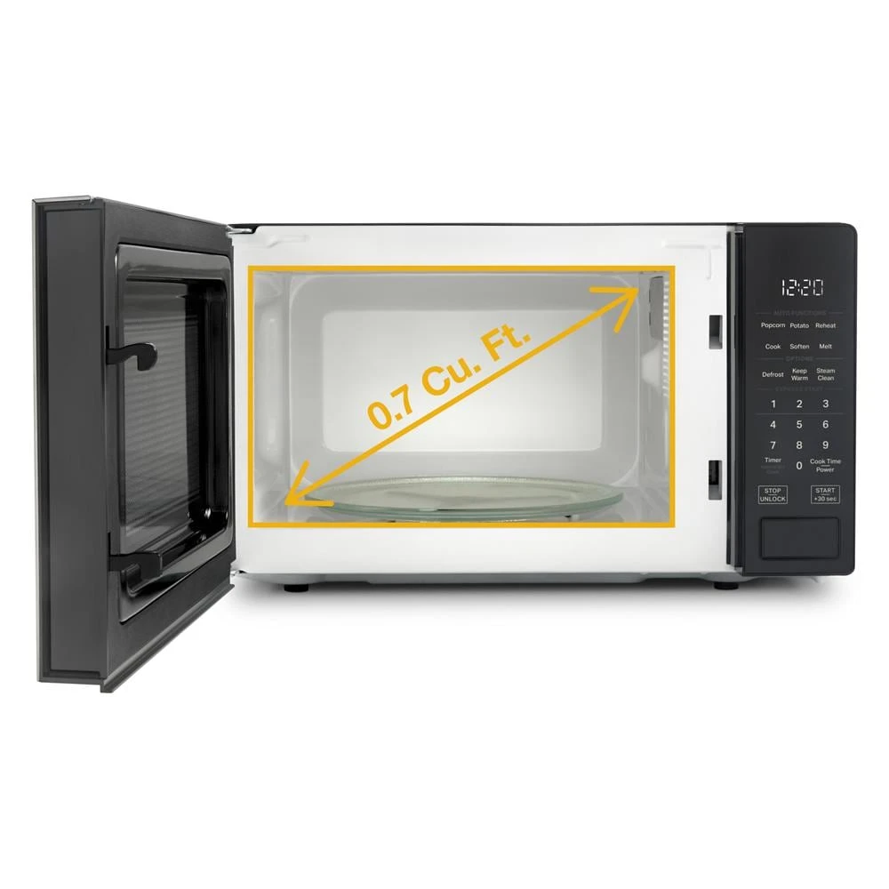 0.7 cu. ft. Black Countertop Microwave With Steam Clean - 700 watt view 6