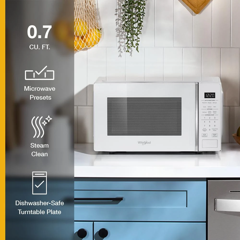 0.7 cu. ft. White Countertop Microwave With Steam Clean - 700 watt view 19