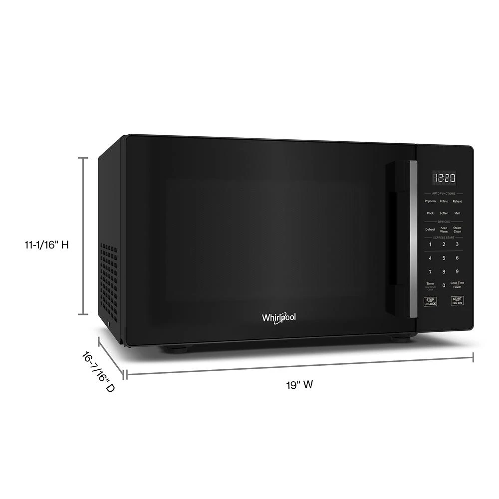 0.9 cu. ft. Black Countertop Microwave With Steam Clean - 900 watt view 2