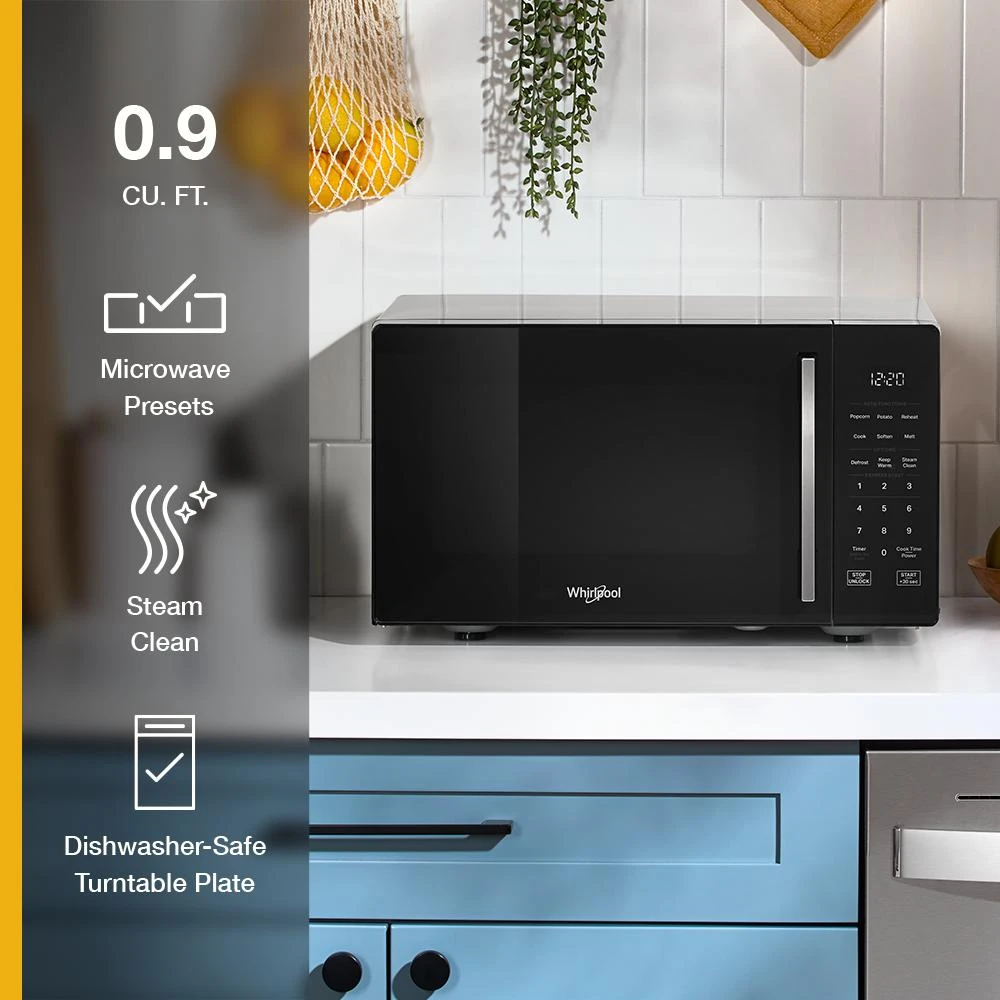 0.9 cu. ft. Black Countertop Microwave With Steam Clean - 900 watt view 17