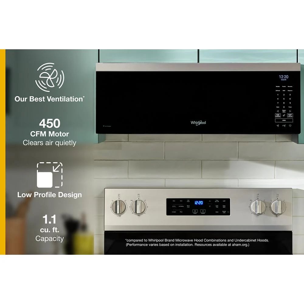 1.1 cu. ft. Smart Low Profile Microwave Hood Combination with 450 CRM 4-Speed Venting view 10
