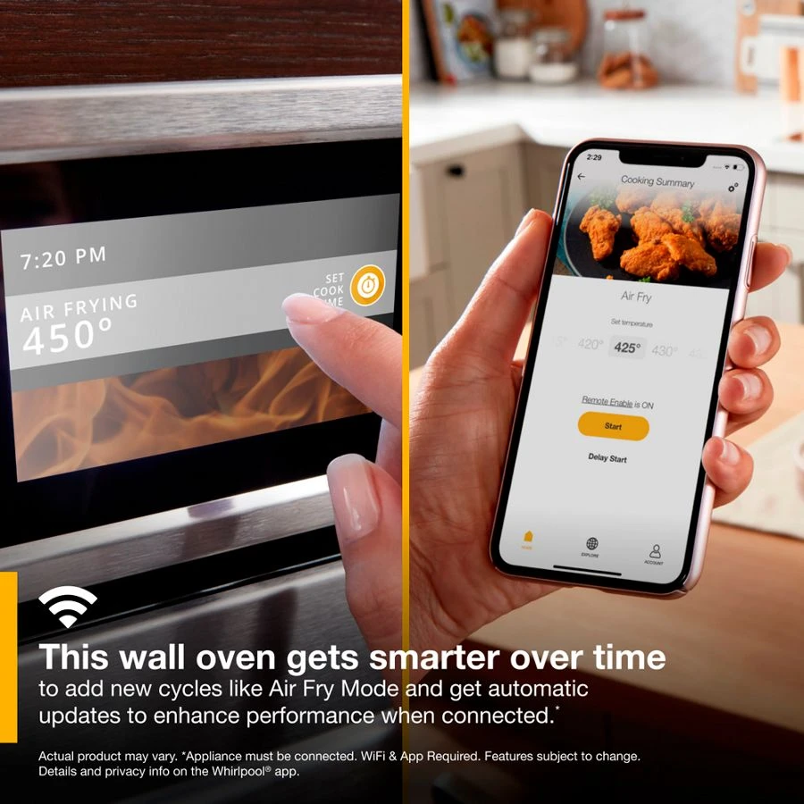 8.6 cu. ft. Smart Double Convection Wall Oven with Air Fry, when Connected view 3