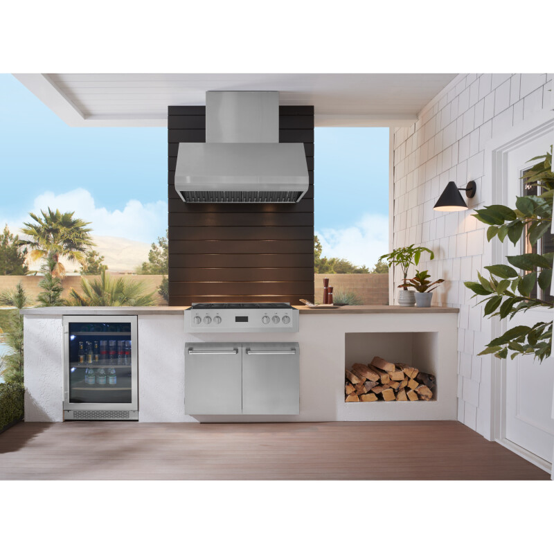 36-inch Pro-Style Outdoor Range Hood 1300 Max Blower CFM WPD38I Series WPD38I36SB