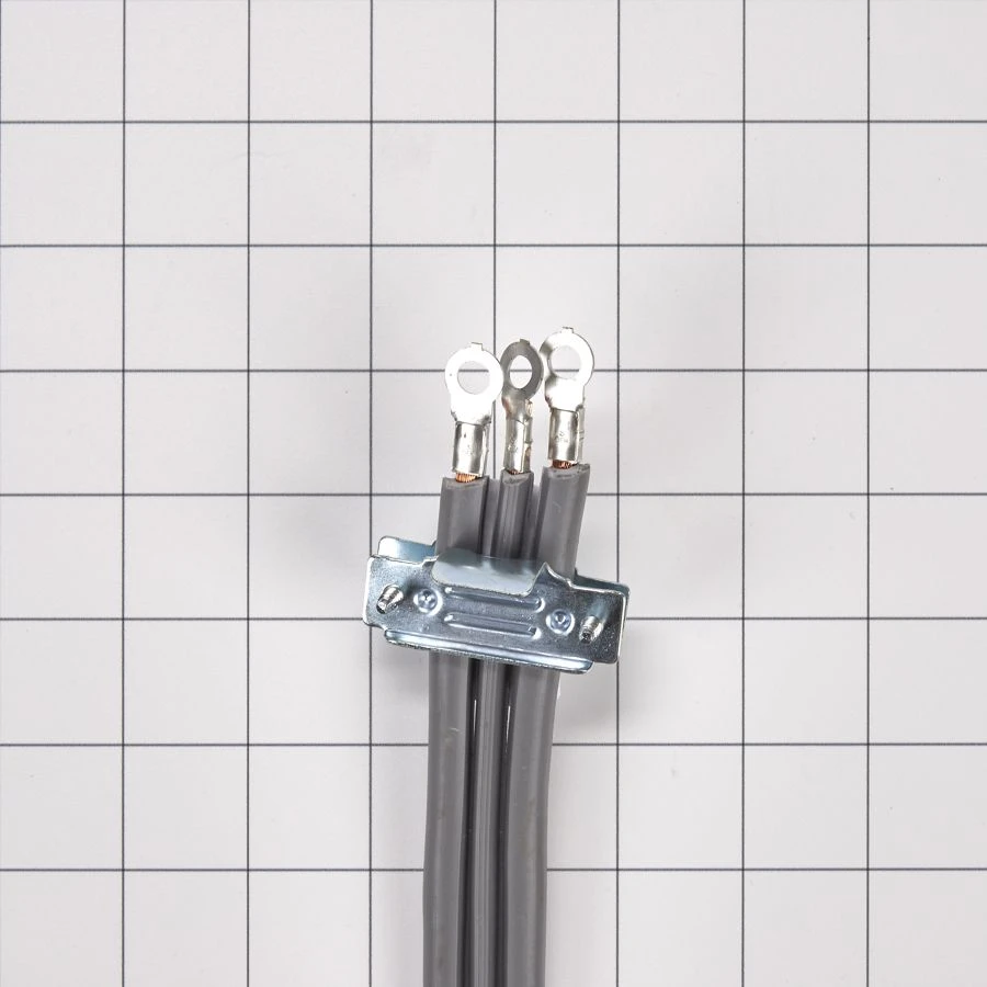 4' Electric Range Power Cord Rated 50 A, With 3-wire 3-ring Terminal Connectors, And Right-angle 3-prong Plug WPPT520