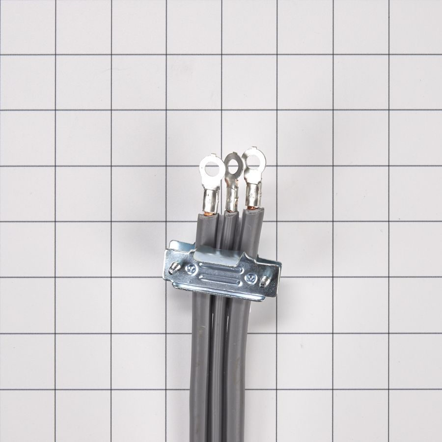 4' Electric Range Power Cord Rated 50 A, With 3-wire 3-ring Terminal Connectors, And Right-angle 3-prong Plug WPPT520