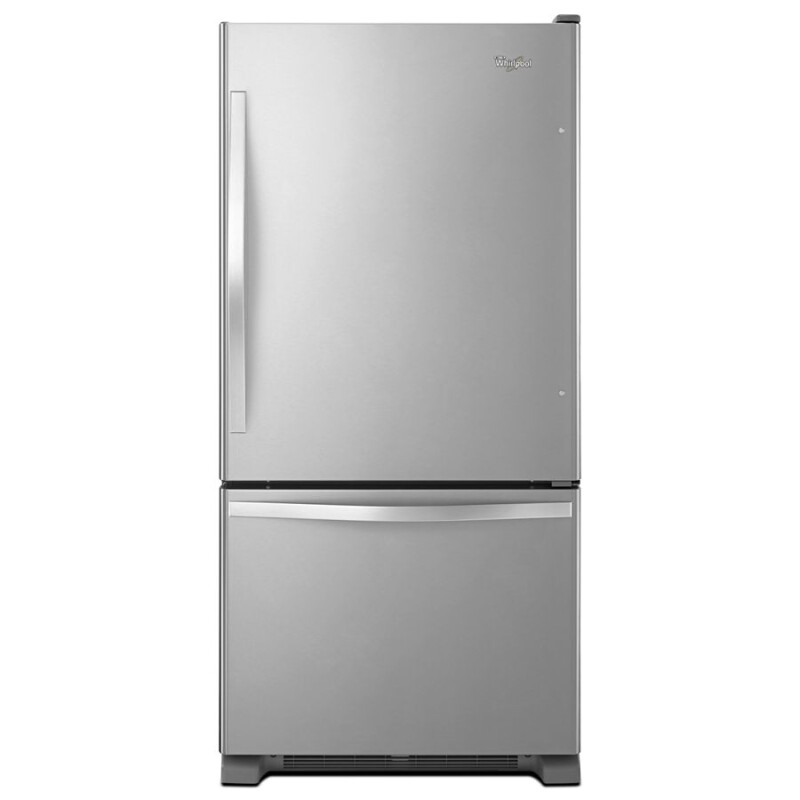 Whirlpool 33-inches wide Bottom-Freezer Refrigerator with SpillGuard™ Glass Shelves - 22 cu. ft Stainless Steel WRB322DMBM Picture 1