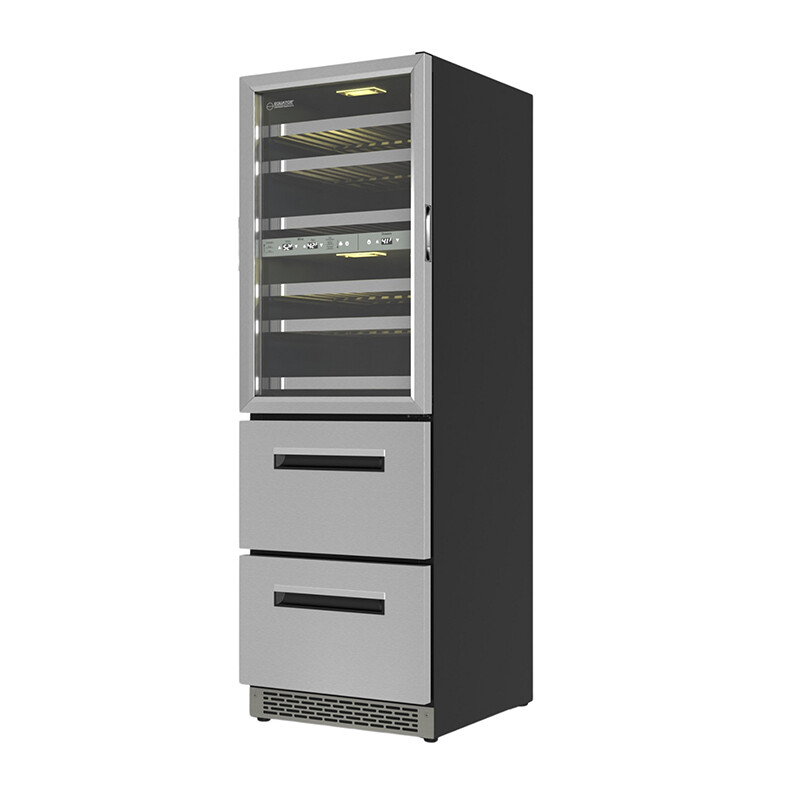 Connoisseurs Club 3-Zone 84 Bottle Wine Refrigerator+2 Drawers 110V WRD2108, product image 3 of 20