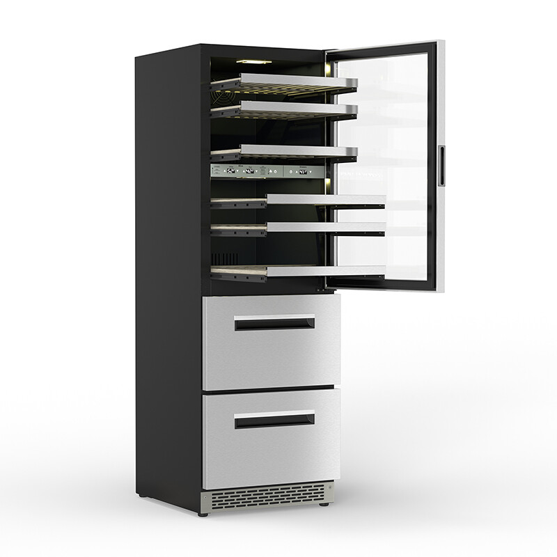 Connoisseurs Club 3-Zone 84 Bottle Wine Refrigerator+2 Drawers 110V WRD2108, product image 4 of 20