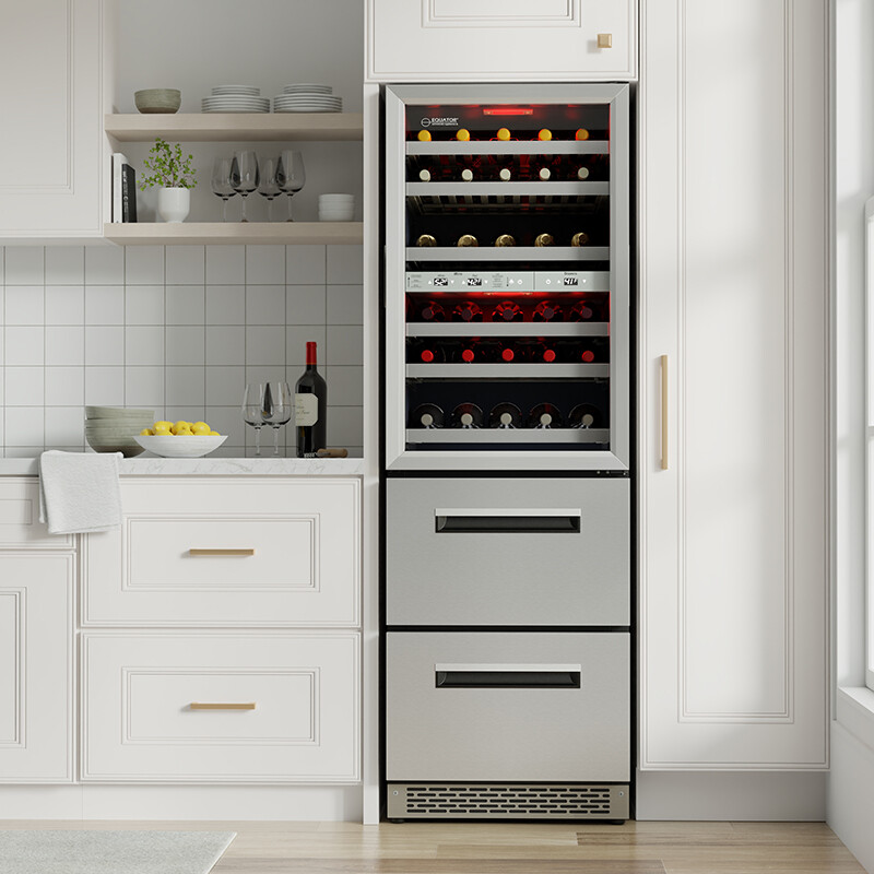 Connoisseurs Club 3-Zone 84 Bottle Wine Refrigerator+2 Drawers 110V WRD2108, product image 6 of 20