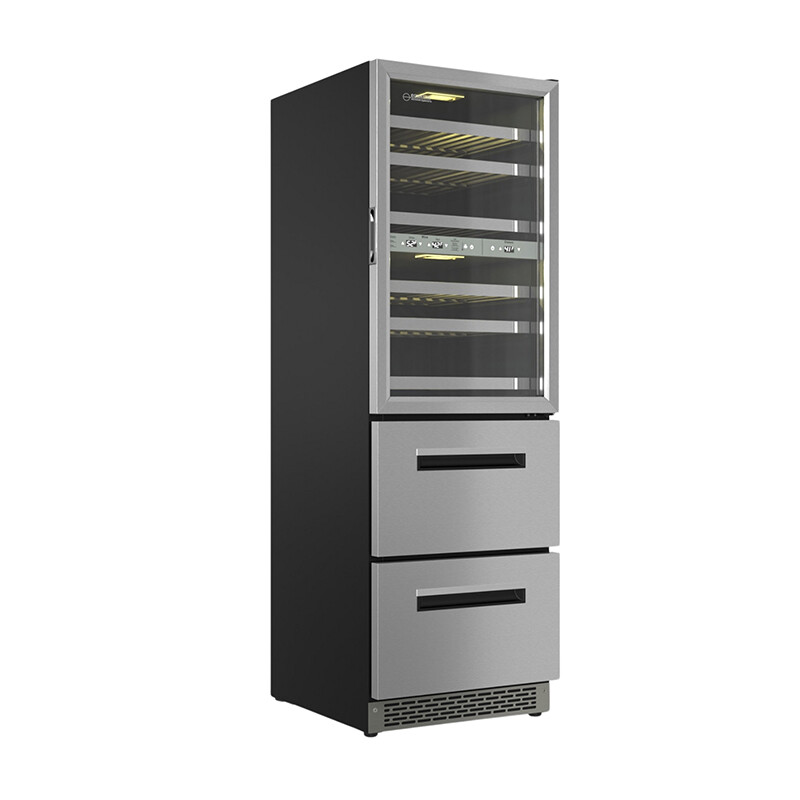Connoisseurs Club 3-Zone 84 Bottle Wine Refrigerator+2 Drawers 110V WRD2108, product image 8 of 20