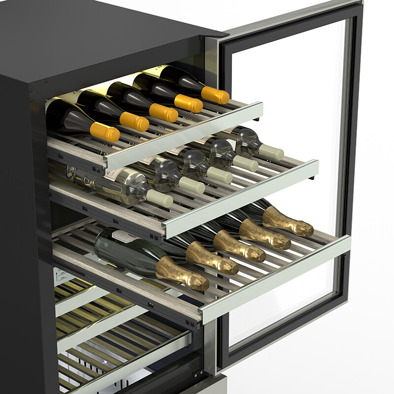 Connoisseurs Club 3-Zone 84 Bottle Wine Refrigerator+2 Drawers 110V WRD2108, product image 13 of 20