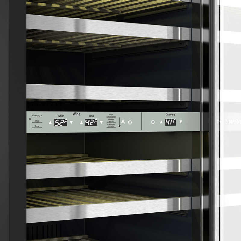 Connoisseurs Club 3-Zone 84 Bottle Wine Refrigerator+2 Drawers 110V WRD2108, product image 14 of 20